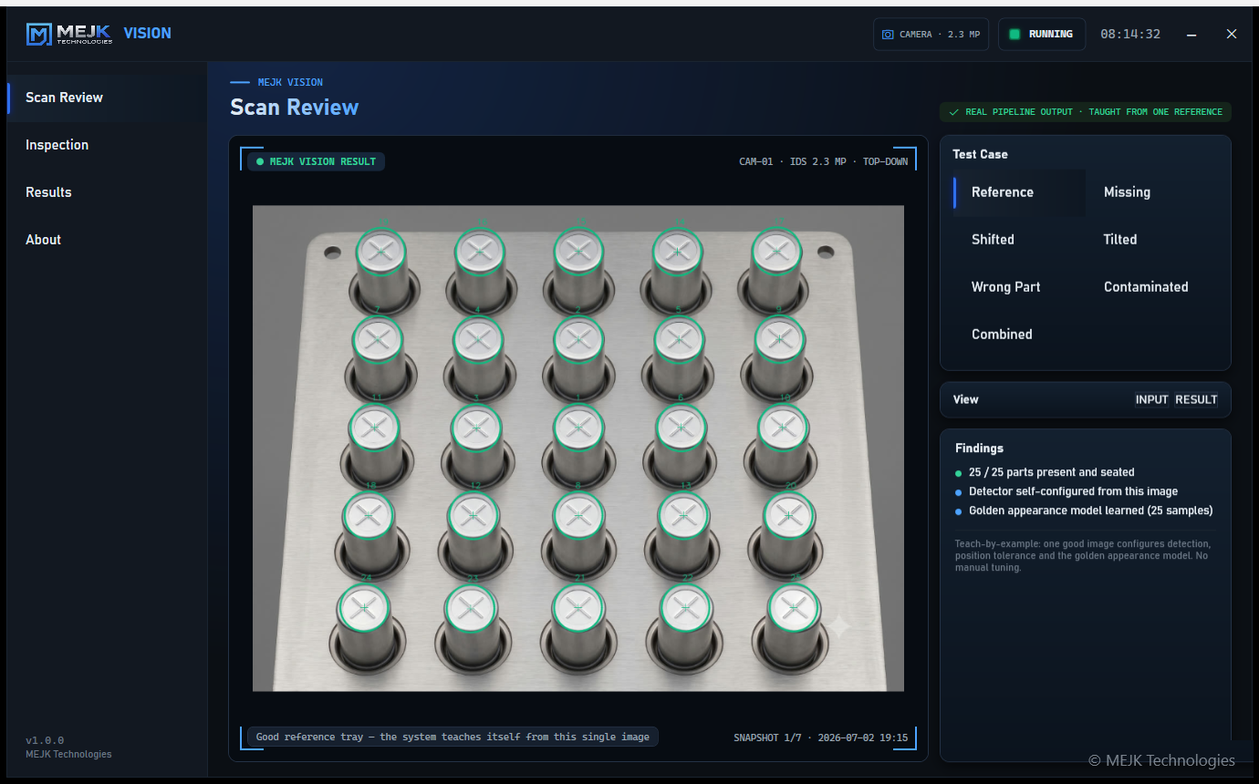 MEJK Vision — demo view